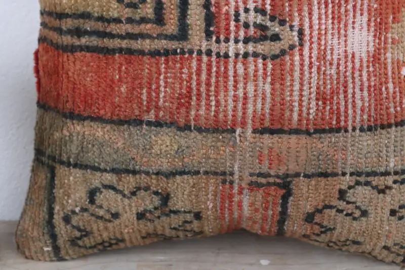 16x16 Red Pillow Cover, Pillow Sham, Ethnic Pillow Cover Cushion, Home Decor Pillow, Vintage Kilim Throw Pillow, Interior Designer Pillow - 3