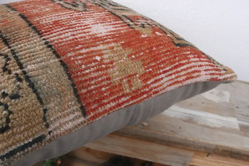 16x16 Red Pillow Cover, Pillow Sham, Ethnic Pillow Cover Cushion, Home Decor Pillow, Vintage Kilim Throw Pillow, Interior Designer Pillow - 6