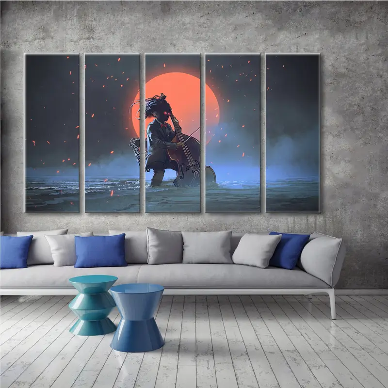 Cello Wall Decor, Abstract Wall Art, Bedroom Wall Art, Modern Wall Art, Canvas Art, Home Decor, Boy Room Decor, Musical Wall Art, Wall Decor - 4