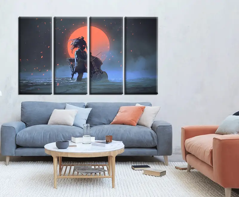 Cello Wall Decor, Abstract Wall Art, Bedroom Wall Art, Modern Wall Art, Canvas Art, Home Decor, Boy Room Decor, Musical Wall Art, Wall Decor - 3