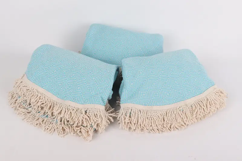Wedding Favors, Lightweight Turkish towel for beach, Monogrammed Beach Towel, Gift For Bride, Large Turkish Towel, 64x64 Cotton Round Diamond Towel - 3