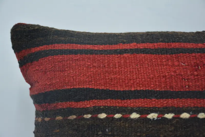 Vintage Kilim Throw Pillow, Gift Pillow, Pillow Case, Designer Throw Cushion Cover, Boho Chic Pillow, Vintage Kilim Pillow, 14x14 Red Cushion - 2