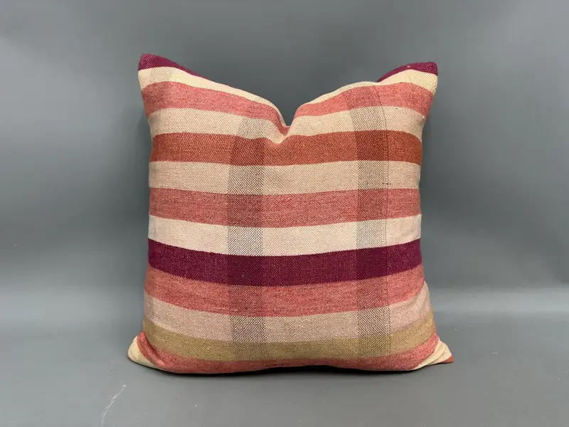 Yoga Pillow Sham, Kilim Pillow Cover, Decorative Cushion Case, 20x20 Beige Pillow Case, Vintage Pillow, Pillow Cover, Interior Designer Pillow - 1