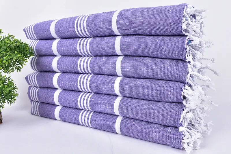 Bridal Shower Gift, Wedding Towel, Cotton towel, Personalised Gift, 70x40 Cotton Striped Towel, Fouta towel, Sand-resistant Turkish towel for travel - 3
