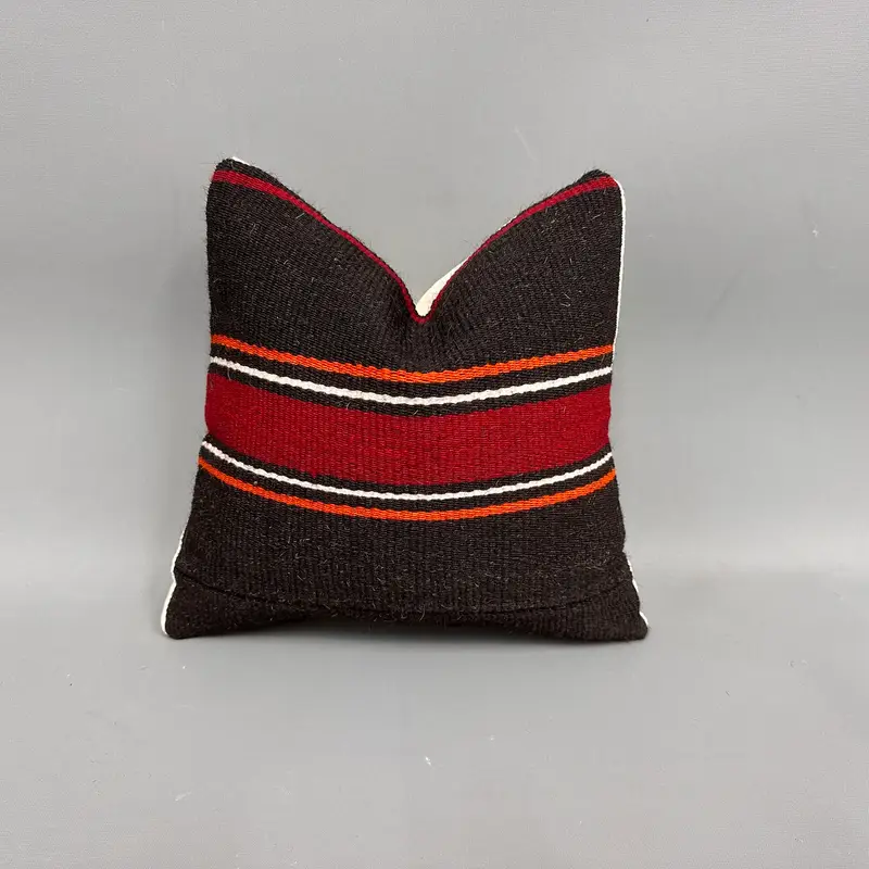 Morroccon Kilim Cushion Cushion Cover, Boho Pillow, Ethnical Kilim Rug Pillow, Vintage Pillow, Pillow Case, 12x12 Red Cushion Cover - 1