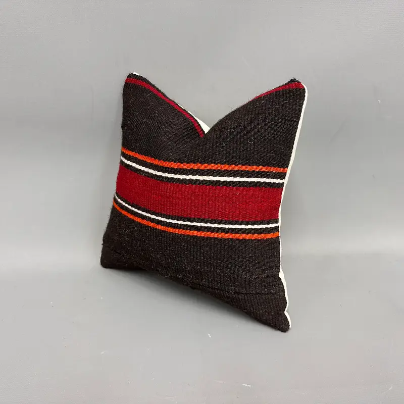 Morroccon Kilim Cushion Cushion Cover, Boho Pillow, Ethnical Kilim Rug Pillow, Vintage Pillow, Pillow Case, 12x12 Red Cushion Cover - 3