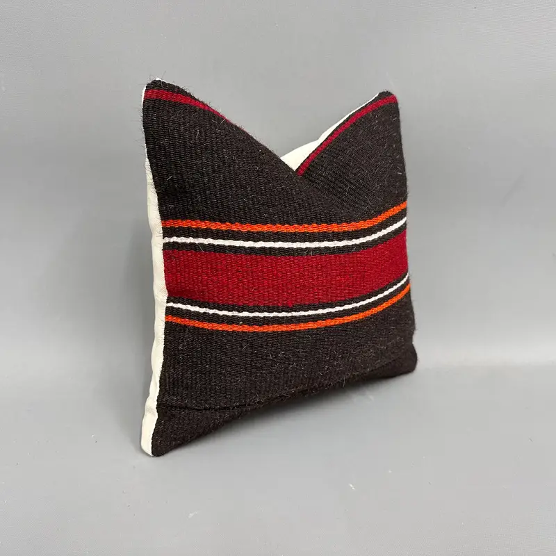 Morroccon Kilim Cushion Cushion Cover, Boho Pillow, Ethnical Kilim Rug Pillow, Vintage Pillow, Pillow Case, 12x12 Red Cushion Cover - 2
