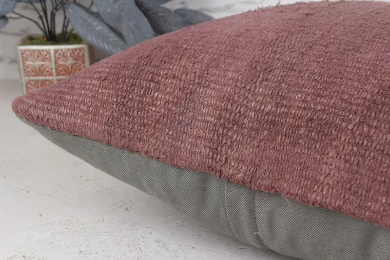 Vintage Kilim Throw Pillow, Knitted Pillow Sham, Gift Pillow, 20x20 Brown Pillow, Cushion, Armchair Cushion Case, Vintage Kilim Pillow - 6