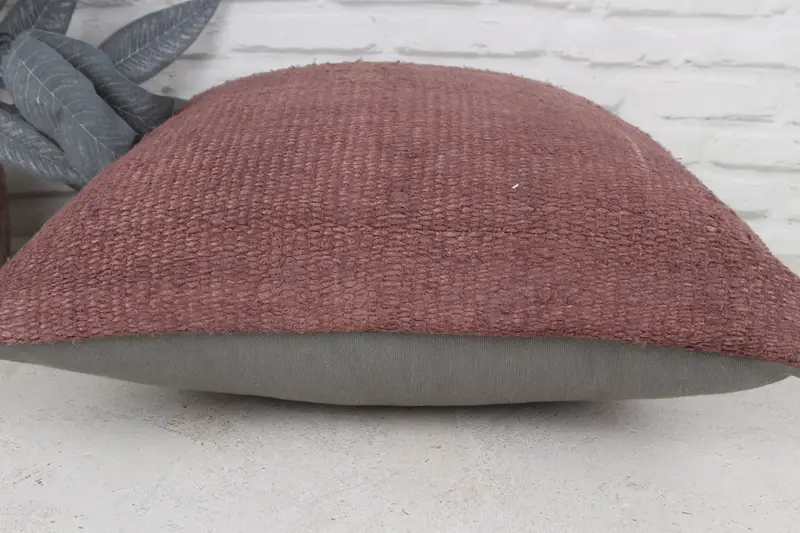 Vintage Kilim Throw Pillow, Knitted Pillow Sham, Gift Pillow, 20x20 Brown Pillow, Cushion, Armchair Cushion Case, Vintage Kilim Pillow - 5