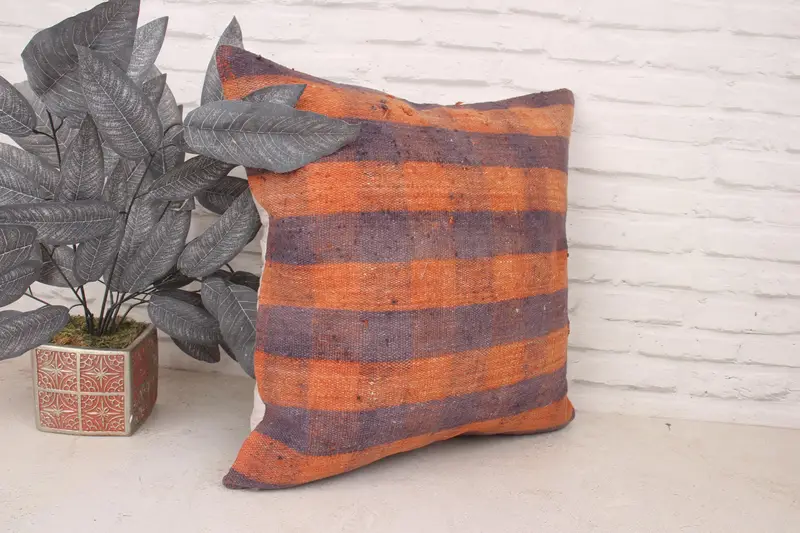 Pillow for Couch, Tribal Pillow, Pillow Sham, 20x20 Orange Cushion Cover, Custom Pillow Sham, Gift Pillow, Car Pillow Case, Vintage Kilim Pillow - 3