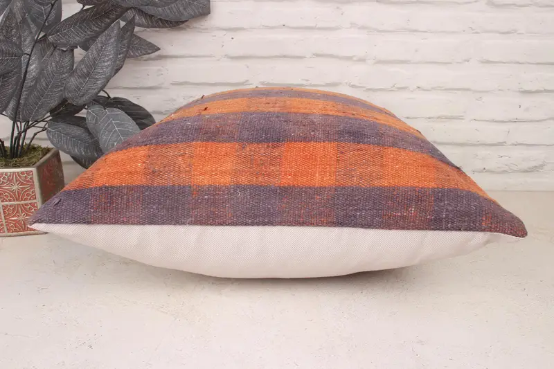 Pillow for Couch, Tribal Pillow, Pillow Sham, 20x20 Orange Cushion Cover, Custom Pillow Sham, Gift Pillow, Car Pillow Case, Vintage Kilim Pillow - 5