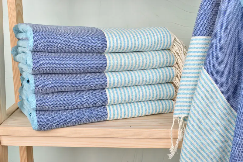 Sand-free peshtemal towel for the beach, Bridal Shower Favor, Absorbent Turkish towel, 68x40 Cotton Striped Towel, Embroidered Towel, Beach towel - 1
