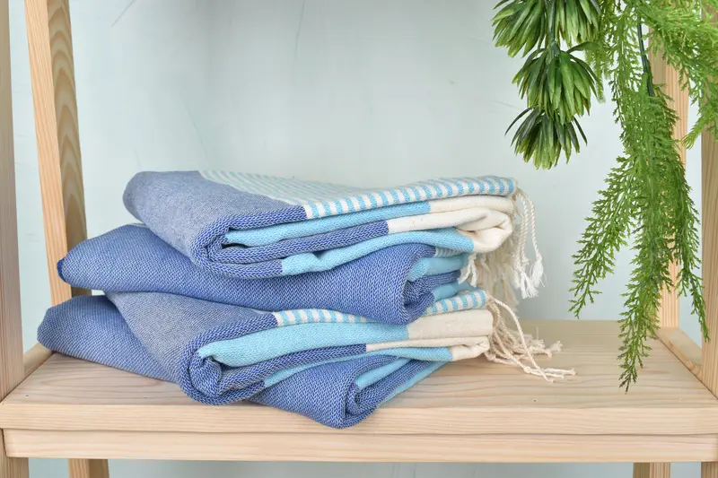 Sand-free peshtemal towel for the beach, Bridal Shower Favor, Absorbent Turkish towel, 68x40 Cotton Striped Towel, Embroidered Towel, Beach towel - 7