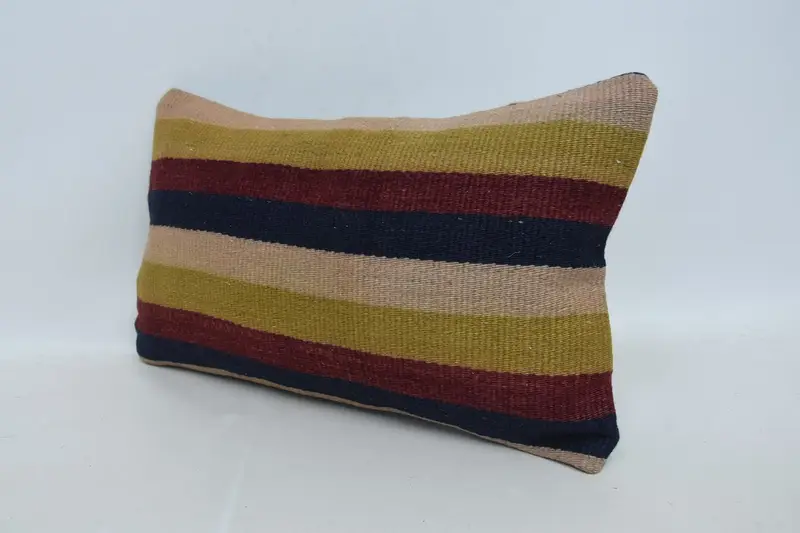 Vintage Kilim Throw Pillow, Home Decor Pillow, Pillow Sham, 12x20 Red Pillow, Retro Pillow, Interior Designer Pillow, Vintage Throw Pillow Sham - 4