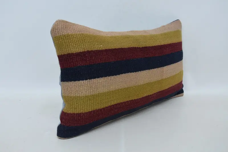 Vintage Kilim Throw Pillow, Home Decor Pillow, Pillow Sham, 12x20 Red Pillow, Retro Pillow, Interior Designer Pillow, Vintage Throw Pillow Sham - 3