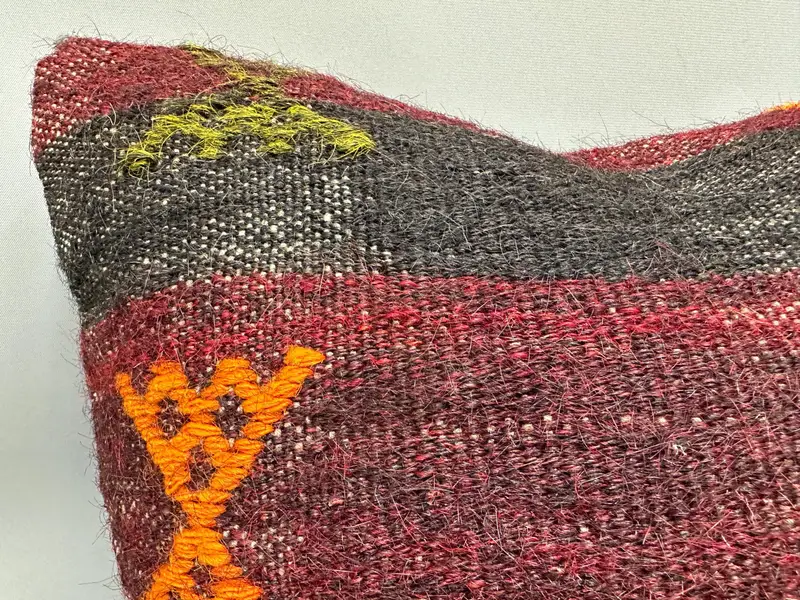 Pillow Case, 18x18 Brown Cushion Cover, Ethnic Pillow Cover Pillow Cover, Kilim Pillow Cover, Bench Pillow, Pillow for Couch, Gift Pillow - 5