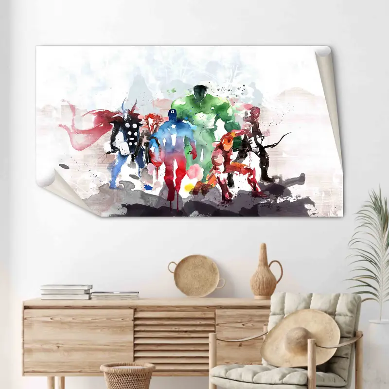 マーベル スーパー ヒーロー キャンバス: キャプテン アメリカ、ソー、ハルク アート プリント