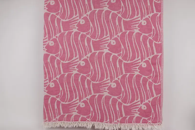 Bachelorette Gifts, Turkish Blanket Throw, 108x104 Cotton Fish Design Towel, Personalized Blanket, Bridal Shower Gift, Throw Blankets for Couch - 1