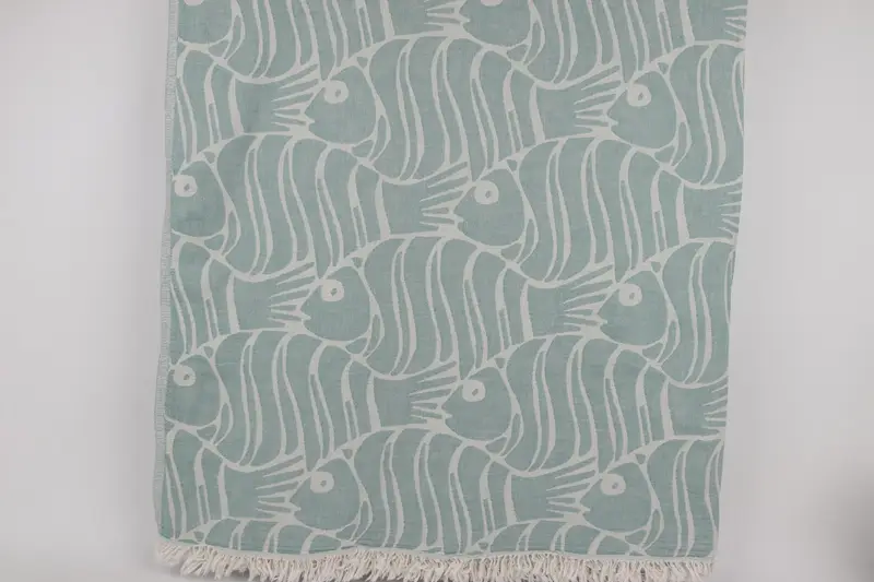 Bachelorette Gifts, Turkish Blanket Throw, 108x104 Cotton Fish Design Towel, Personalized Blanket, Bridal Shower Gift, Throw Blankets for Couch - 7