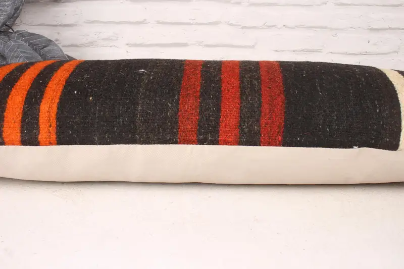 Kilim Pillow, 12x36 Brown Pillow Case, Tribal Pillow, Cotton Pillow Cover, Kilim Cushion Sham, Gift Pillow, Cushion Case, Outdoor Cushion Case - 5