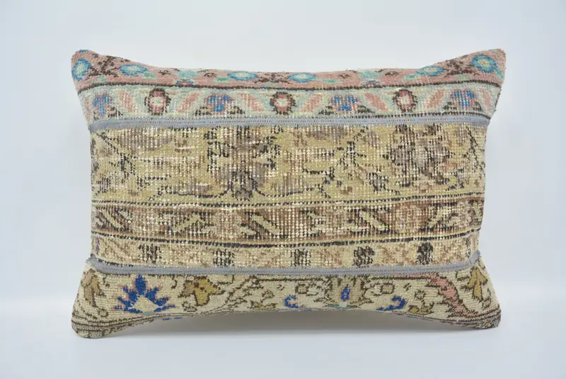 Boho Pillow, Cushion, Home Decor Pillow, Aztec Pillow Sham, 16x24 Beige Pillow, Antique Pillows, Pastel Cushion, Designer Throw Pillow Cover - 1