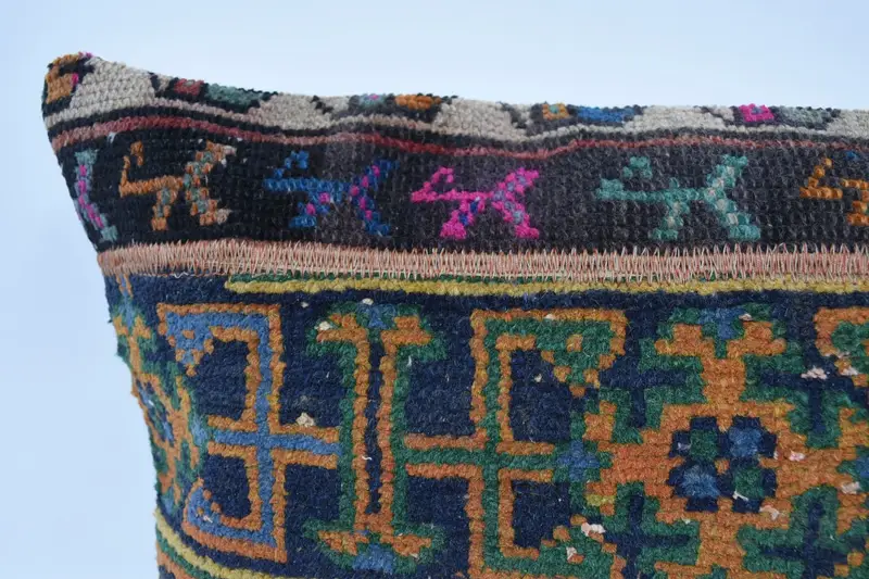 Sofa Bolster Cushion Case, Pillow for Sofa, Gift Pillow, 16x36 Orange Cushion, Vintage Kilim Throw Pillow, Cushion Cover, Shabby Chic Cushion Case - 2