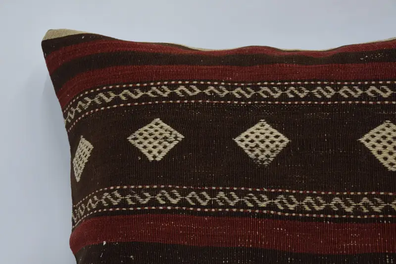 Wholesale Pillow, Ethnical Kilim Rug Pillow, Cushion, Home Decor Pillow, Toss Cushion Cover, 28x28 Brown Cushion, Kilim Cushion Sham - 2