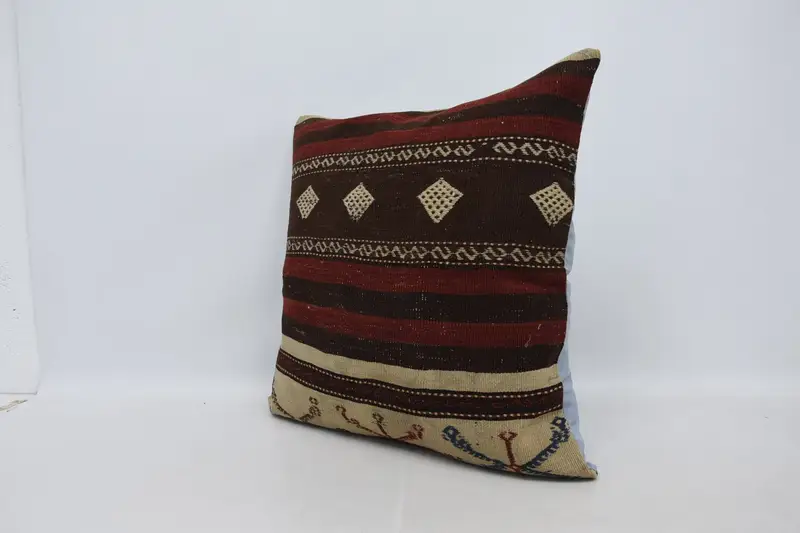 Wholesale Pillow, Ethnical Kilim Rug Pillow, Cushion, Home Decor Pillow, Toss Cushion Cover, 28x28 Brown Cushion, Kilim Cushion Sham - 4