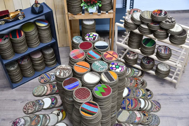 Posavasos redondos de arco iris bohemio, posavasos de bebidas vibrantes