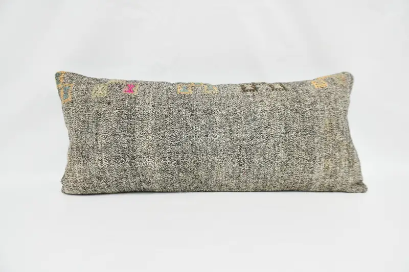 Grau & Beige besticktes Polka Dot Kissen, vielseitiges Wurfkissen