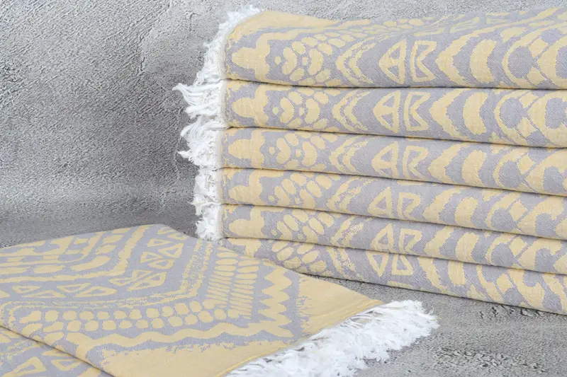 Valentines Day Gift Idea, Home Decor Gifts, Luxury towel, Monogram Turkish Bath Towel, Lightweight Turkish towel, 68x40 Cotton Striped Towel - 3
