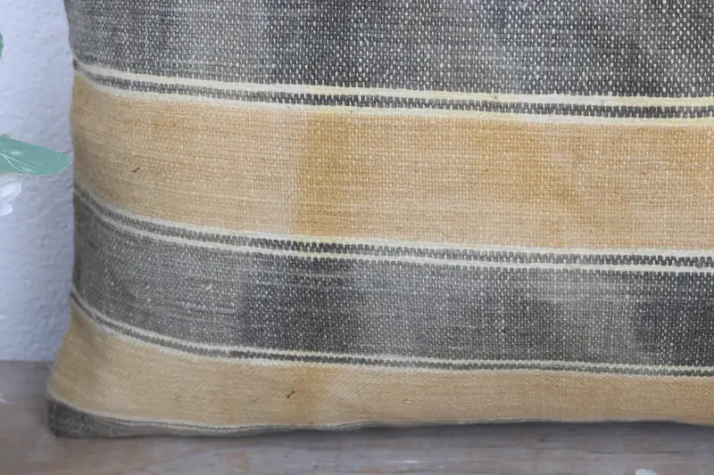 Gift Pillow, Indoor Cushion Cover, Kilim Pillow Cover, Bolster Throw Pillow Cover, Interior Designer Pillow, 12x20 Yellow Pillow Sham, Cushion Cover - 3