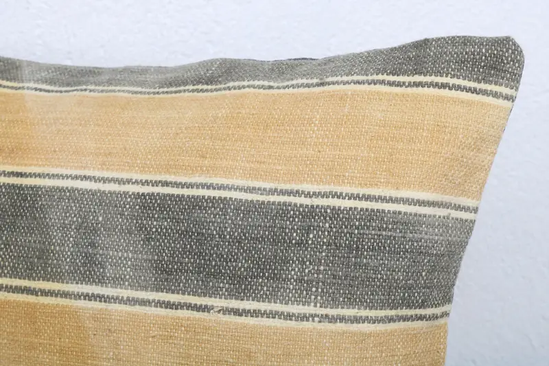Gift Pillow, Indoor Cushion Cover, Kilim Pillow Cover, Bolster Throw Pillow Cover, Interior Designer Pillow, 12x20 Yellow Pillow Sham, Cushion Cover - 5