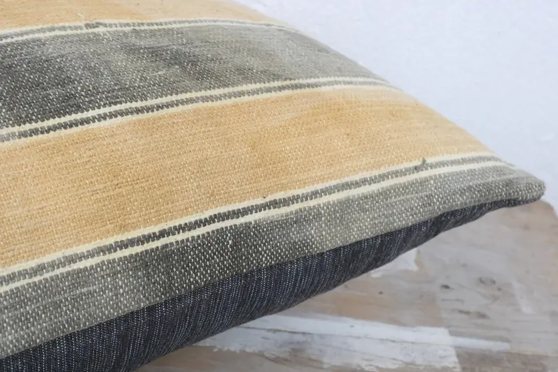 Gift Pillow, Indoor Cushion Cover, Kilim Pillow Cover, Bolster Throw Pillow Cover, Interior Designer Pillow, 12x20 Yellow Pillow Sham, Cushion Cover - 6