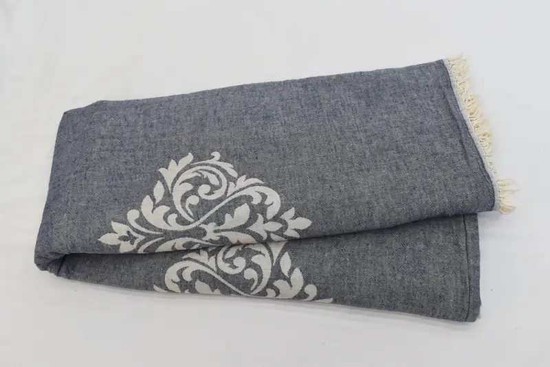 Woven Throw Blanket, Wedding Favors, Wedding Hand Made Gift, Throw Blanket Couch, 96x76 Cotton Baroque Towel, Bridal Gifts, Monogram Beach Blanket - 3