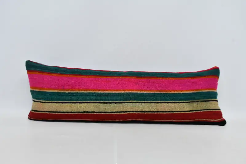 Pillow, Pillow for Couch, Floor Pillow Sham, 12x36 Green Pillow Cover, Boho Chic Pillow, Kilim Cushion Sham, Home Decor Pillow, Muted Cushion Cover - 1