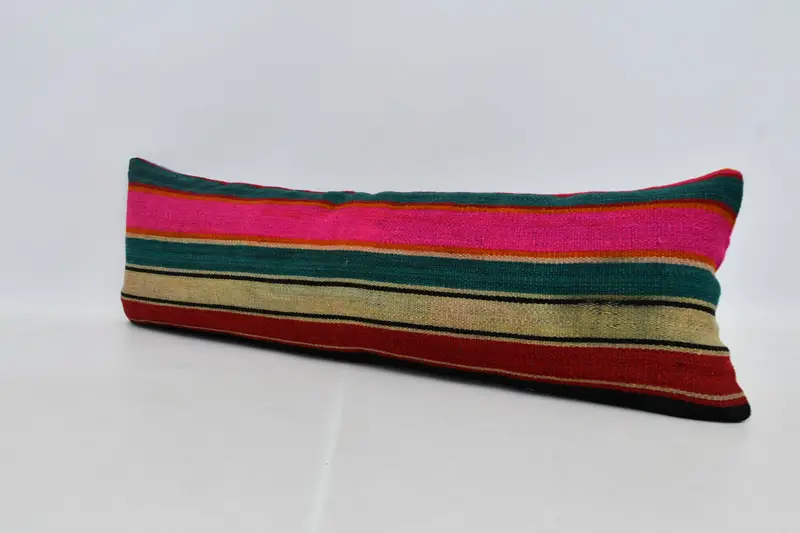 Pillow, Pillow for Couch, Floor Pillow Sham, 12x36 Green Pillow Cover, Boho Chic Pillow, Kilim Cushion Sham, Home Decor Pillow, Muted Cushion Cover - 4