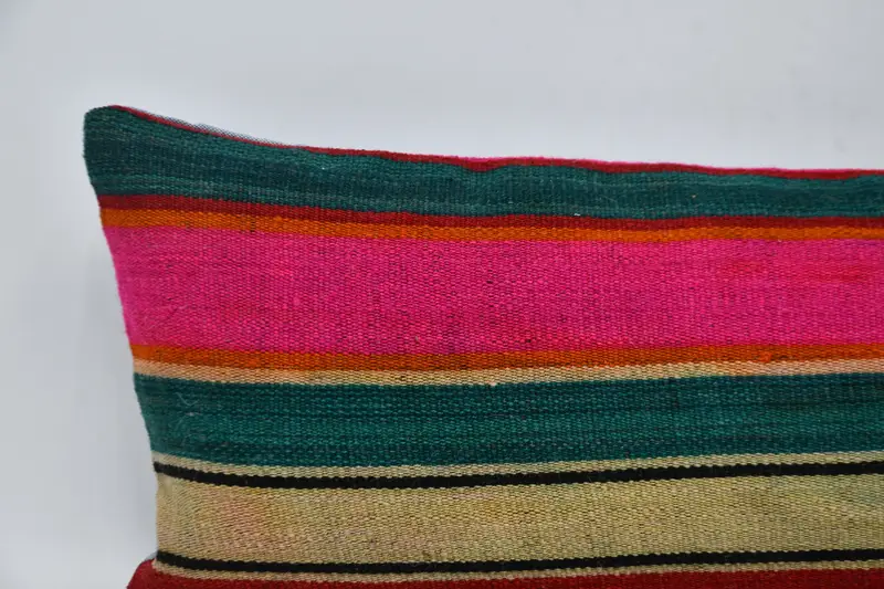 Pillow, Pillow for Couch, Floor Pillow Sham, 12x36 Green Pillow Cover, Boho Chic Pillow, Kilim Cushion Sham, Home Decor Pillow, Muted Cushion Cover - 2
