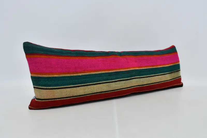 Pillow, Pillow for Couch, Floor Pillow Sham, 12x36 Green Pillow Cover, Boho Chic Pillow, Kilim Cushion Sham, Home Decor Pillow, Muted Cushion Cover - 3
