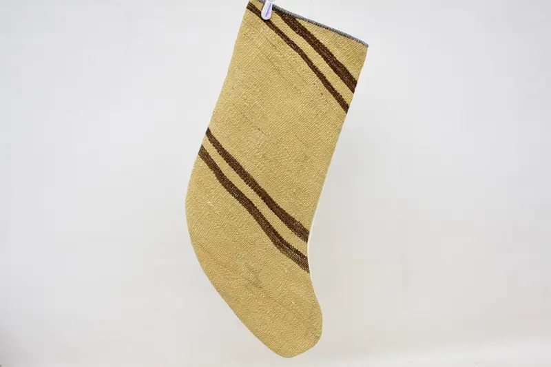 Medias con adornos navideños beige y marrón, medias navideñas de 15,7 pulgadas