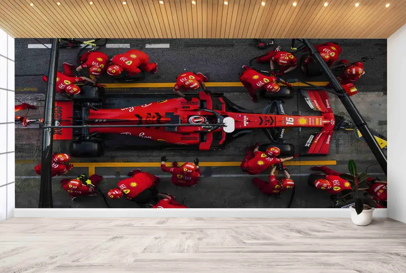 Ferrari F1 Charles Leclerc Baskılı Duvar Kağıdı: Yarış Elegance