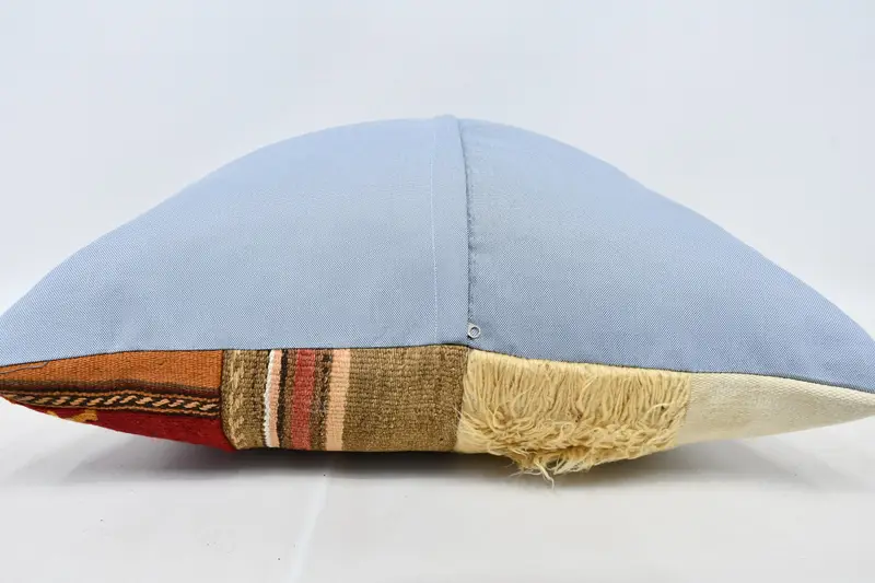 Home Decor Pillow, Interior Designer Pillow, Ethnical Kilim Rug Pillow, 28x28 Beige Cushion Case, Ikat Cushion Case, Pillow Cover - 5