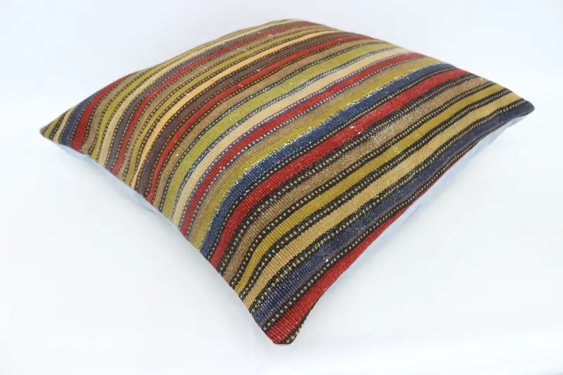 Christmas Cushion Cover, Kilim Cushion Sham, Gift Pillow, Turkish Pillow, Art Deco Pillow Cover, 28x28 Rainbow Pillow Case, Cushion Case - 6