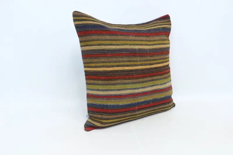 Christmas Cushion Cover, Kilim Cushion Sham, Gift Pillow, Turkish Pillow, Art Deco Pillow Cover, 28x28 Rainbow Pillow Case, Cushion Case - 3