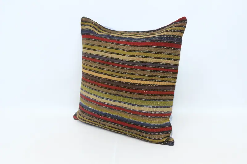 Christmas Cushion Cover, Kilim Cushion Sham, Gift Pillow, Turkish Pillow, Art Deco Pillow Cover, 28x28 Rainbow Pillow Case, Cushion Case - 4