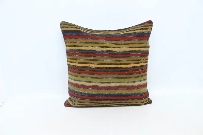 Christmas Cushion Cover, Kilim Cushion Sham, Gift Pillow, Turkish Pillow, Art Deco Pillow Cover, 28x28 Rainbow Pillow Case, Cushion Case - 1