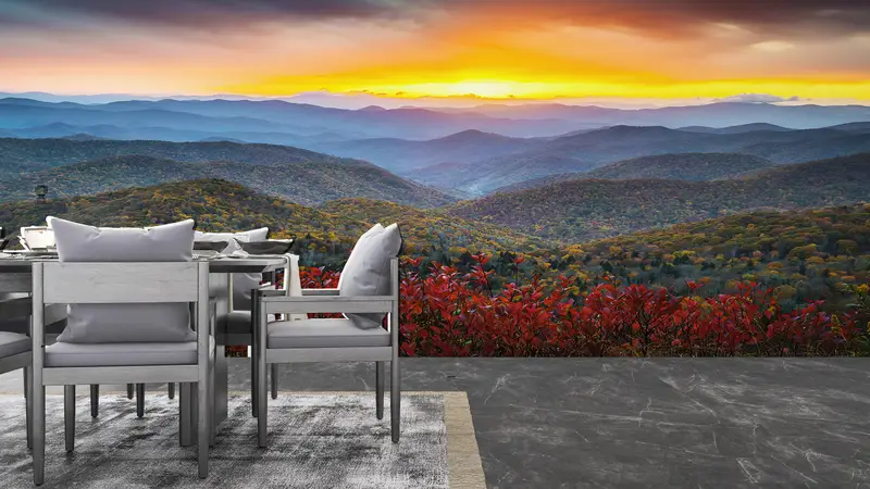 Sunset Wall Poster, Nature Wall Mural, Modern Wall Paper, Custom Wall Paper, Wall Paper Peel and Stick, , Autumn Mural, - 9