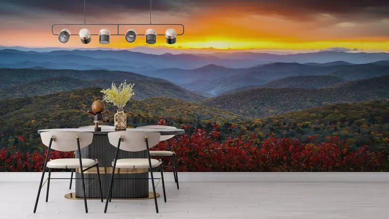 Sunset Wall Poster, Nature Wall Mural, Modern Wall Paper, Custom Wall Paper, Wall Paper Peel and Stick, , Autumn Mural, - 10