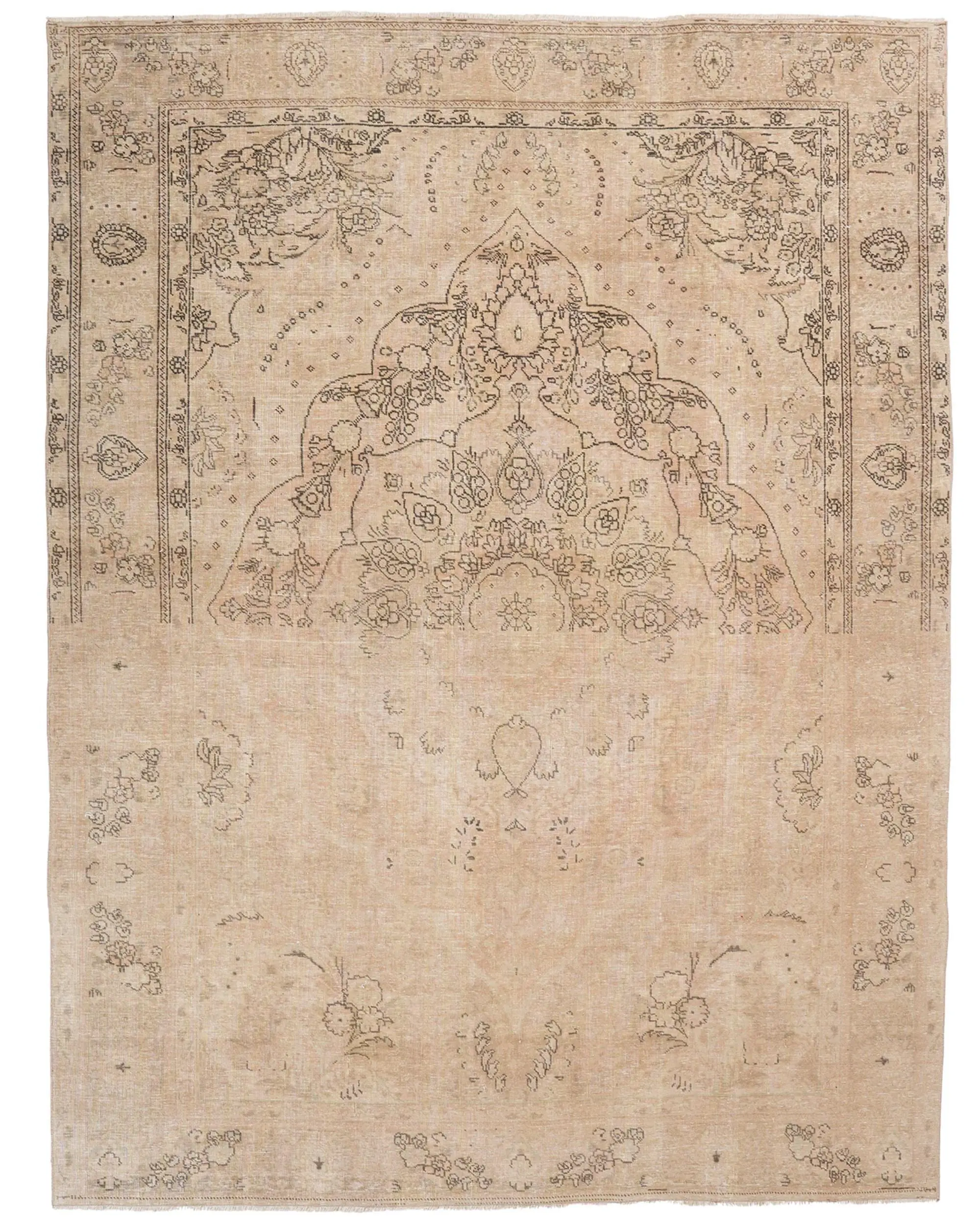 Türk Vintage Büyük Halı 6.6x9 ft (201x275 cm), Kahverengi Halı - 1