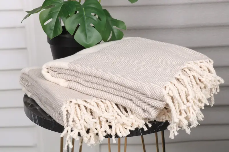 Wedding Gift For Bride, Spa Gift Towel, Housewarming Gift, Gifts For Him, Pool Towels, Bachelorette Party Favors, 70x40 Cotton Herringbone Towel - 3